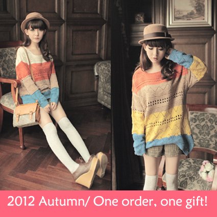 New Arrival ! 2012 Autumn New Fashion Women's Hollow-out pullovers sweet Sweater Casual Loose Coat Large size clothes T6