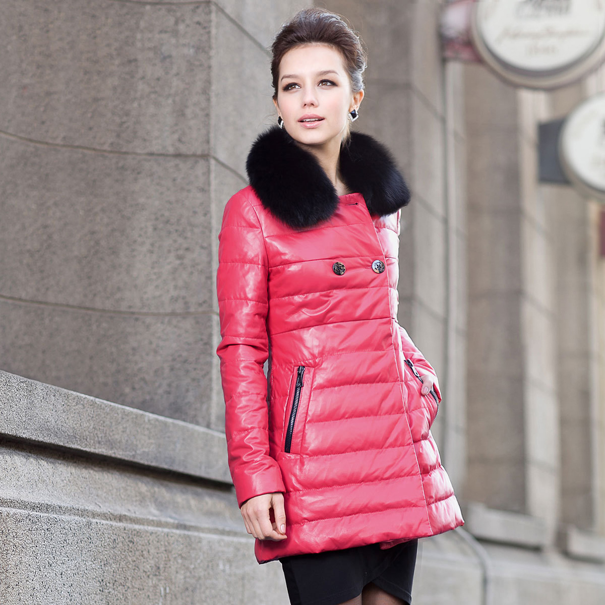 New arrival 2012 genuine leather down coat female medium-long genuine leather clothing sheepskin down coat lj57