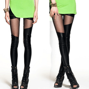 New arrival 2012 hot-selling fashion legging gauze faux leather women's legging tights