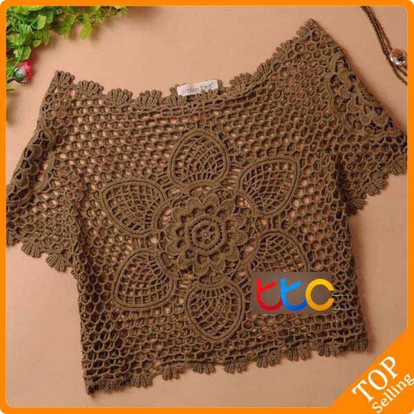 New arrival 2012 loose woman smock hollow lace knitwear cotton 37cm shoulder +free shipping LS21-3