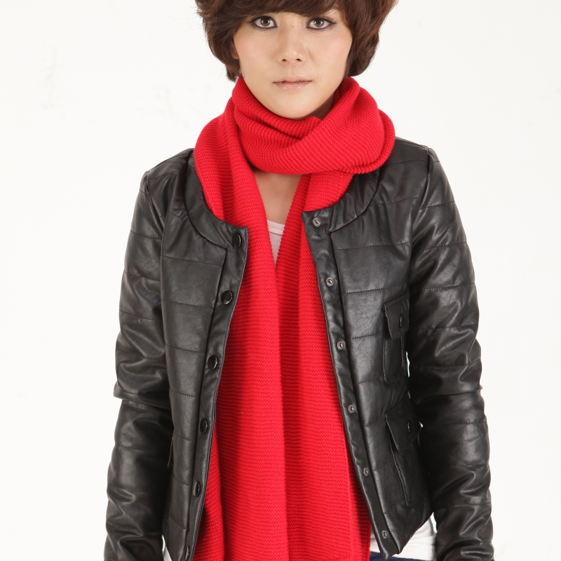 New arrival 2012 slim Women PU clothing female outerwear cotton-padded jacket