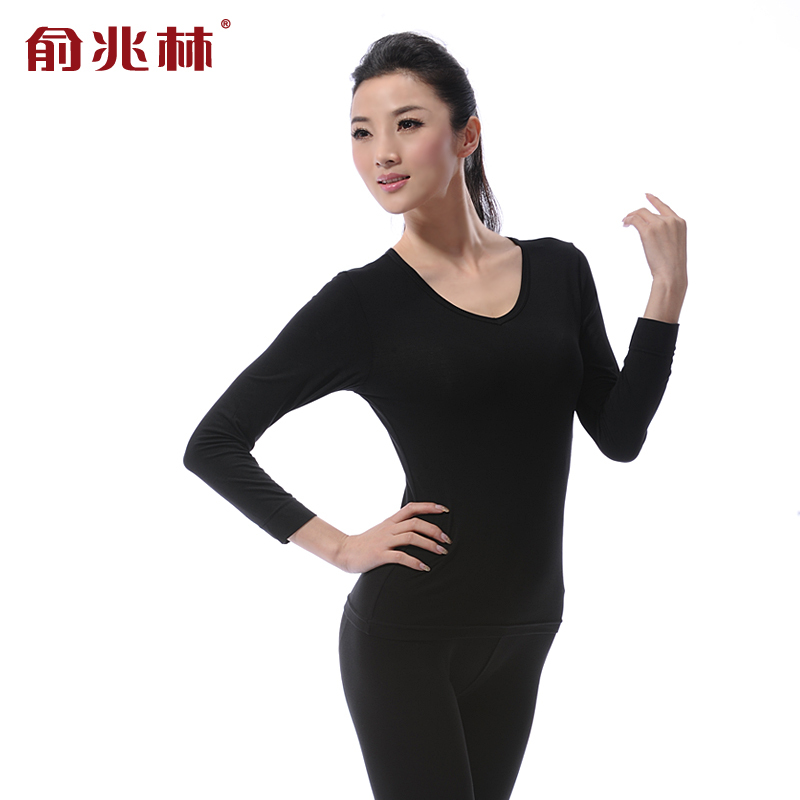 New arrival 2012 ultra-thin solid color V-neck thermal underwear set women's yzlnbnkc0013 chromophous