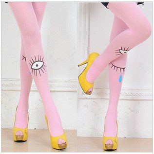 New arrival! 2012 women's lovely pantihose, particular eyelashes tear design pantyhose, 2colors, free shipping