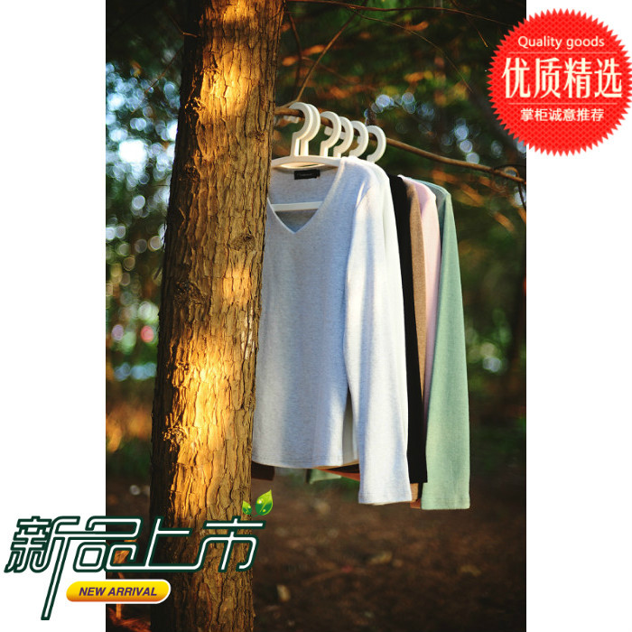 New arrival 2013 basic cotton shirt t-shirt all-match V-neck separate long-sleeve long johns female underwear