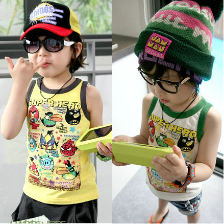 New arrival 2013 child clothing male female child summer child basic sleeveless vest 5009