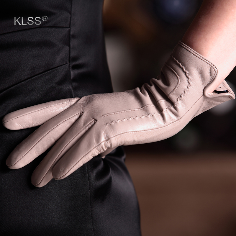 New arrival 2013 klss suede gloves women's genuine leather gloves female short design autumn and winter thermal k31