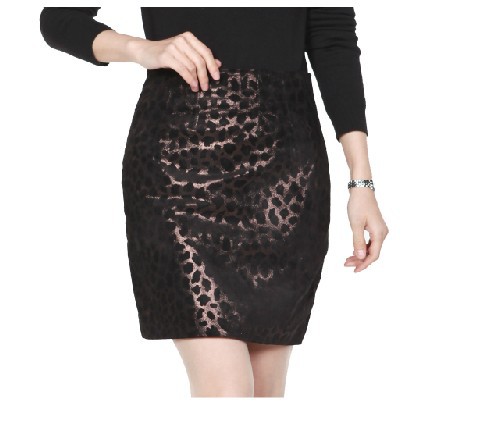 New Arrival 2013 new style lady's genuine  leather leopard short skirt Spring skirts free shipping