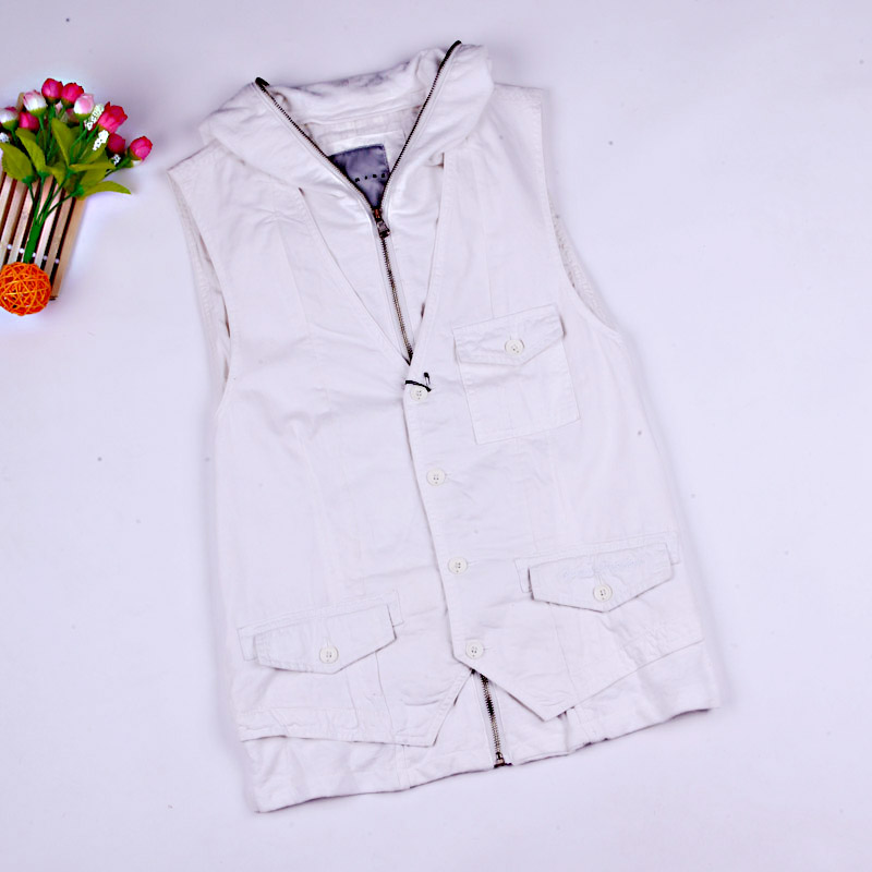 New arrival 2013 spring and autumn vest handsome vest casual ol elegant vest plus size with a hood vest d385