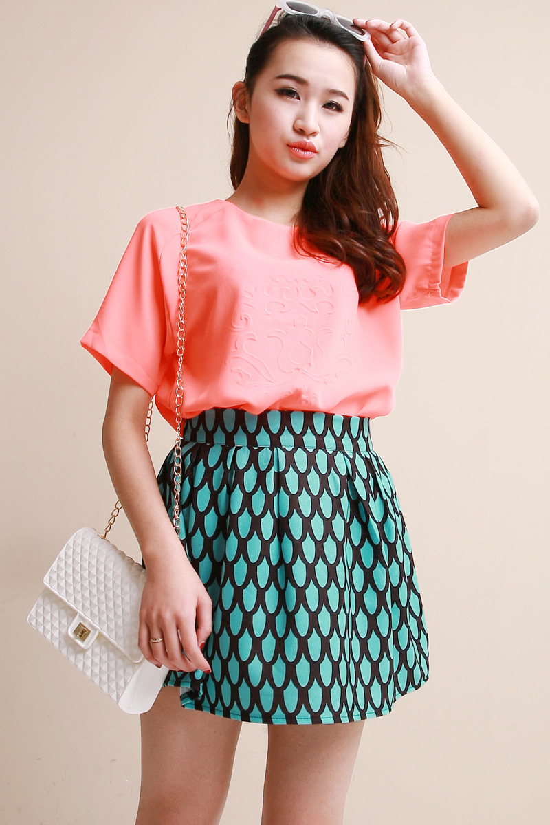 New arrival 2013 spring and summer new arrival vintage sweet all-match high waist fish leather short skirt bust skirt fc1341