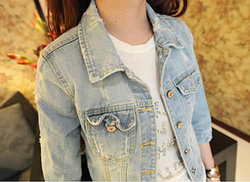 NEW Arrival 2013! Women Light Blue Denim Coat Jacket Outwear