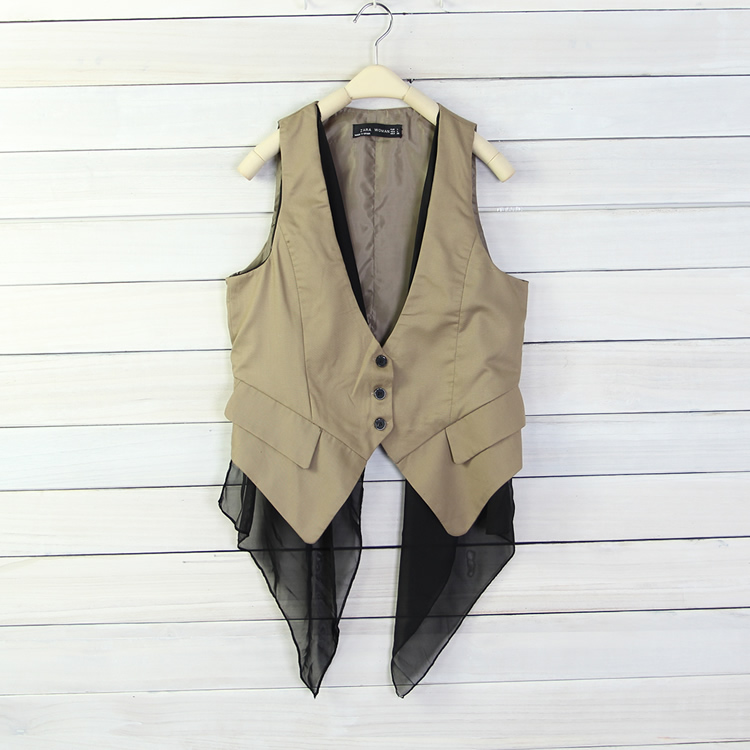 New arrival 2013 women's thin all-match elegant chiffon patchwork vest vest c5