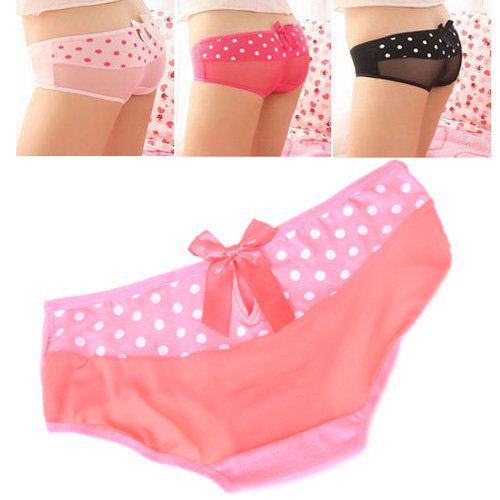 New Arrival 5pcs Sexy Underwear Ladies Dot Mesh Lace Cute Lingerie Briefs Butterfly Tie Panties Wholesale Free Shipping