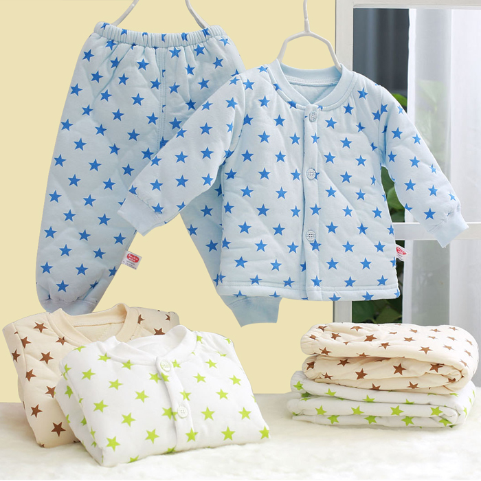 New arrival autumn and winter thickening child baby wadded jacket set baby cotton-padded winter set