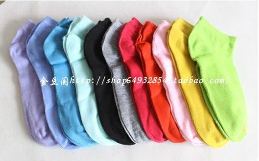 New Arrival Candy color 100% cotton socks,10pcs a lot,  sock slippers,  women short socks,free shipping