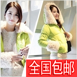 New arrival Coat for women. Winter slim berber fleece hooded short design wadded jacket cotton-padded jacket outerwear