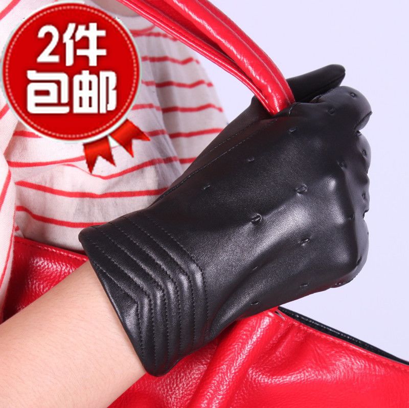 New arrival dot genuine leather gloves female thin genuine leather sheepskin gloves women's leather gloves