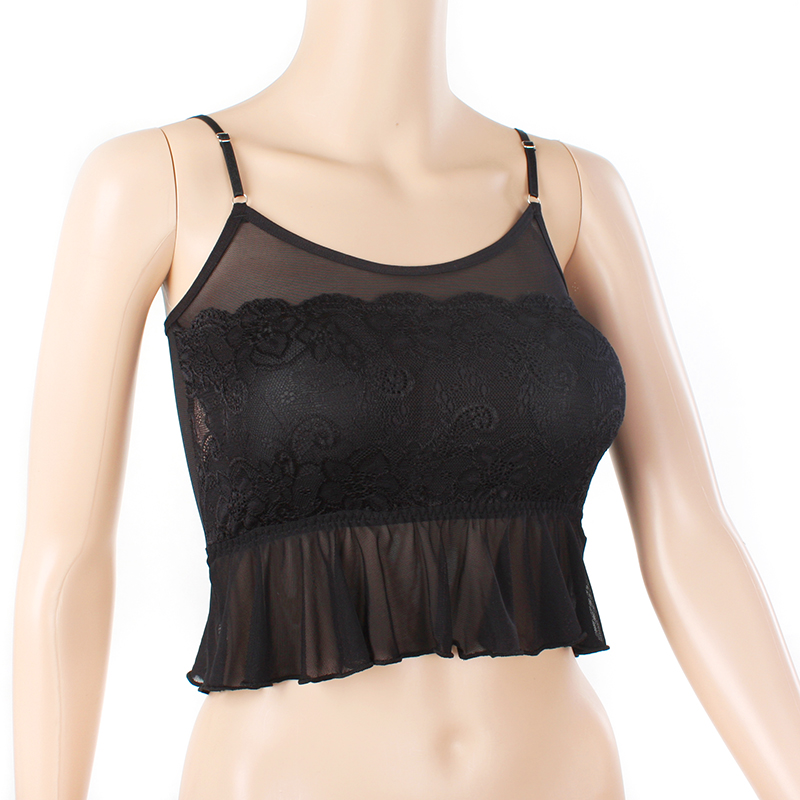 New arrival f210 waist-length tube top pad tube top lace decoration gauze all-match basic shirt casual top