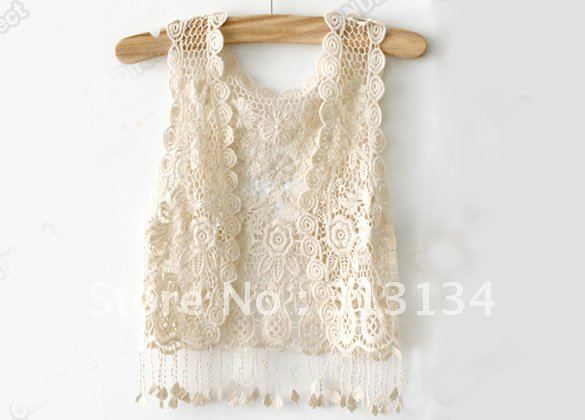 New arrival  Fashion Ladies' Crochet Tassel Shrug Top Gilet Waistcoat Cardigan free shipping Hot