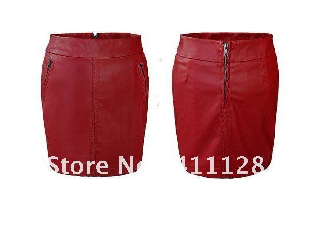 New arrival fashion lady's skirt  washable leather skirt  bud skirt