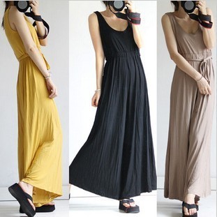 New Arrival Fashion modal vest one-piece dress pants jumpsuit wide leg pants long ladies casual boot cut pants