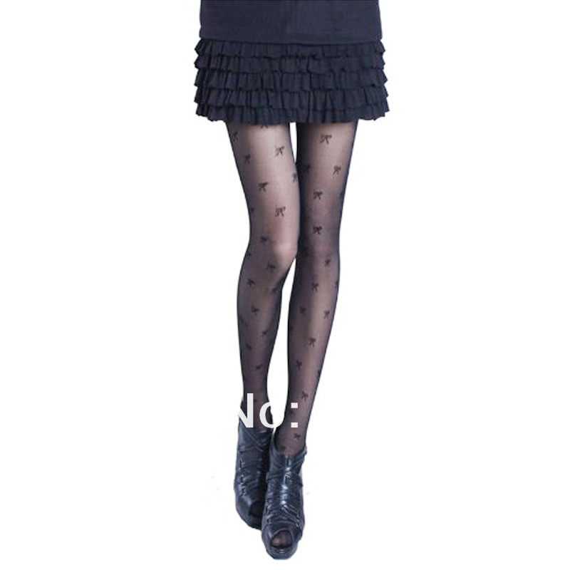 New arrival Fashionable Sexy Ladies'Bowknot Pattern Pantyhose Tights Stockings free shipping Hot