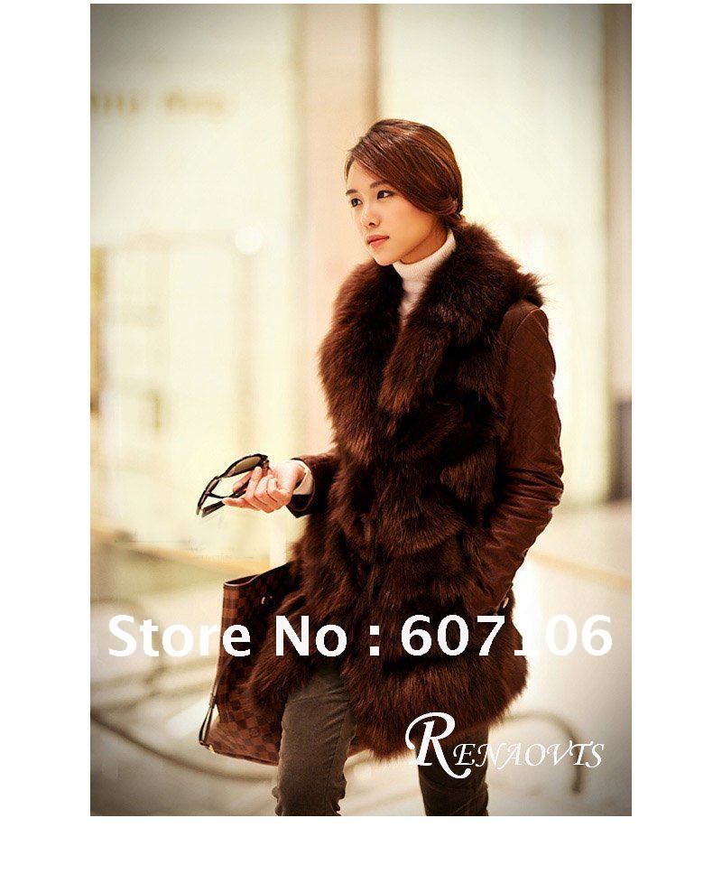 NEW ARRIVAL*FOX WITH SHEEP LEATHER JACKET/COAT* REAL FUR COAT, LEATHER JACKET* free shipping