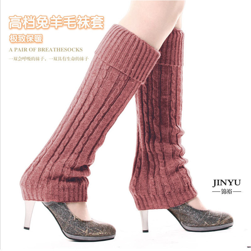 New Arrival!Free-shipping for 5 pairs of "JINYU" branded Women's fashion leg warmers,cable selfjacquard,turned over top,seamless