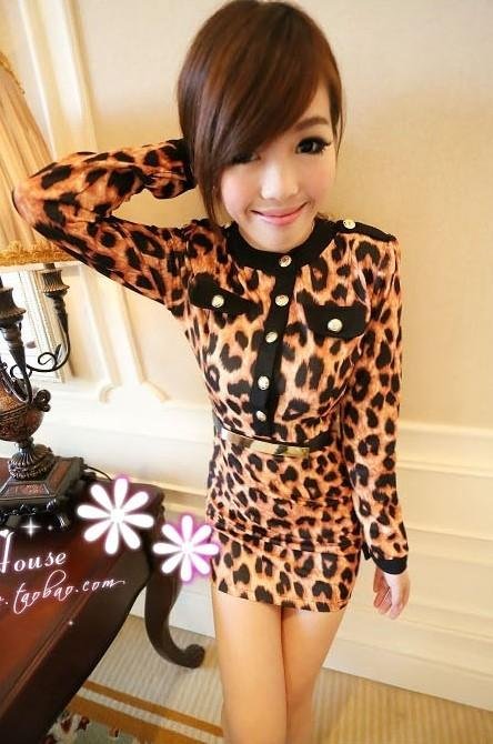 New arrival Free shipping Wholesale 2012 Korean fashion sexy  Leopard dress women dresses new high quality