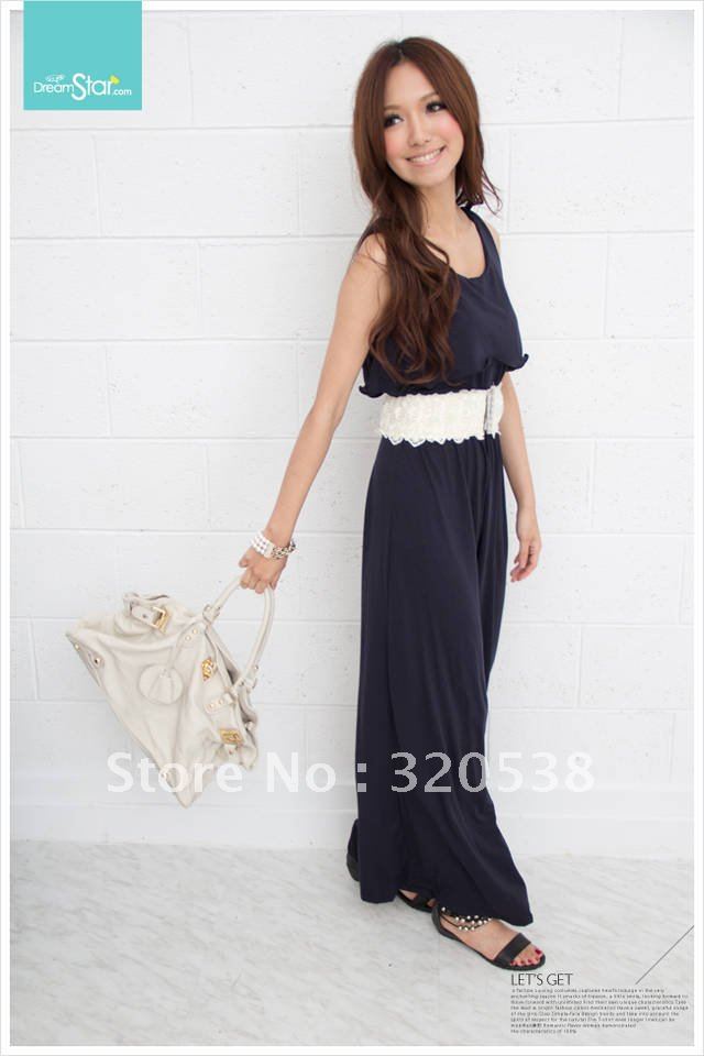 New Arrival!Free Size-Ladys Sexy Flouncing Long  Jumpsuits Suits Wide Pants Z8251 Black Blue Red