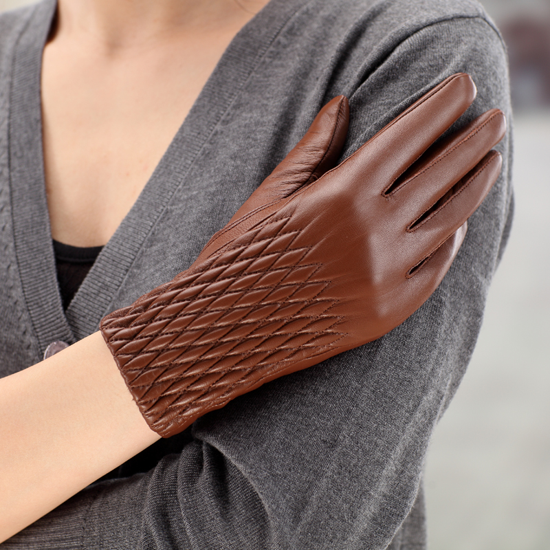 New arrival genuine leather gloves winter thermal women's suede gloves