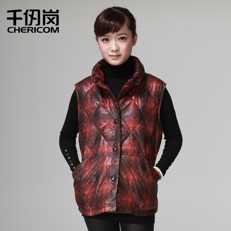 New arrival high quality stand collar plaid old-age c-745 down vest