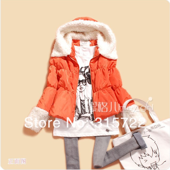 new arrival hot Korean winter coat sweet cuffs sherpa hooded women outwear coat L-029