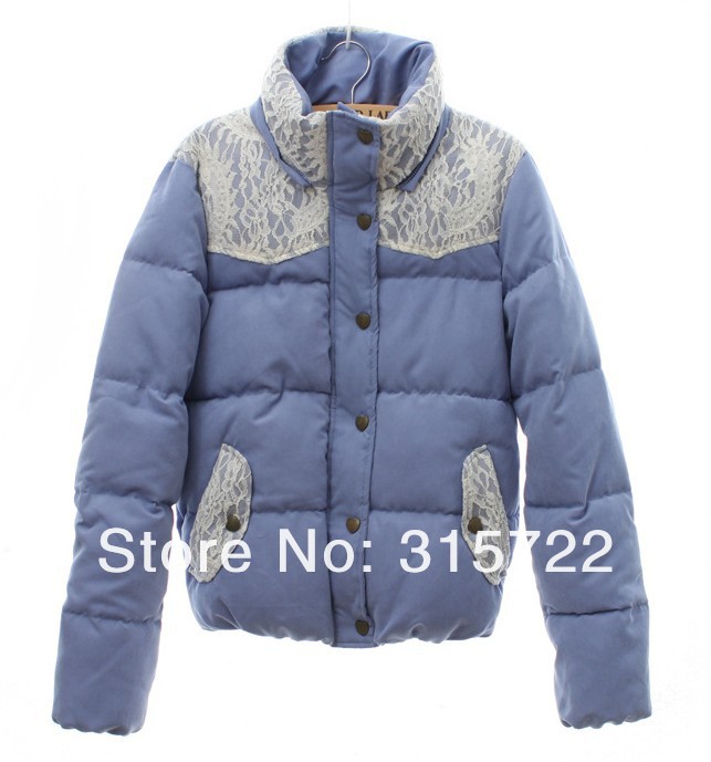 new arrival hot lady fashion Euro women's cute retro jeanette lace hooded stitching padded coat outwear,M,L,  L-042