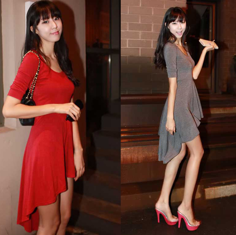 New arrival irregular fish tail cotton full dress basic one-piece dress