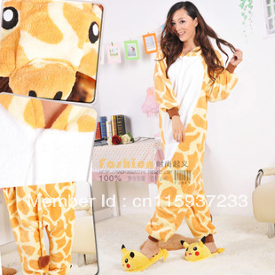 New arrival !Kigurumi Pajamas Animal Pyjamas Cosplay Costume Fleece stitch giraffe cartoon animal sleepwear Free shipping