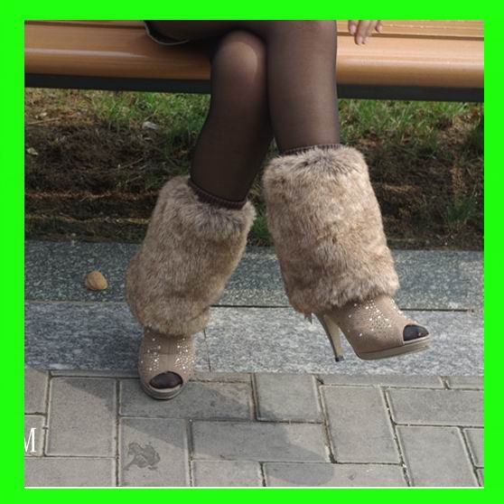 New Arrival L=15cm/20cm/30cm Faux Fur Leg Warmers Socks For Ladies/Women Boot Wholesale 20pcs/Lot