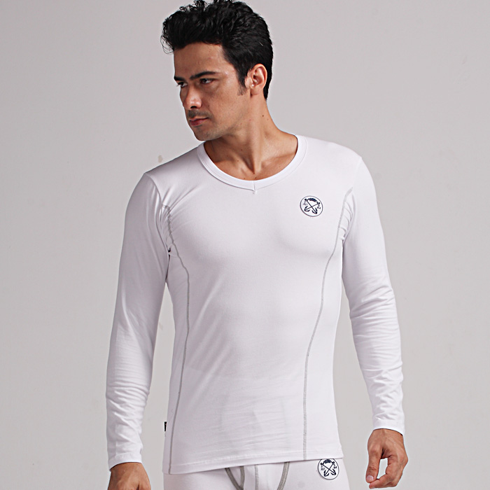 New arrival long johns 100% cotton underwear male thermal underwear thermal top