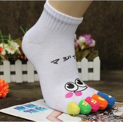 New Arrival Lovers Socks ,2 Pairs New Cartoon Lovers Socks Five-Toe Flip Flop Geta Tabi (black+White),Free Shipping!