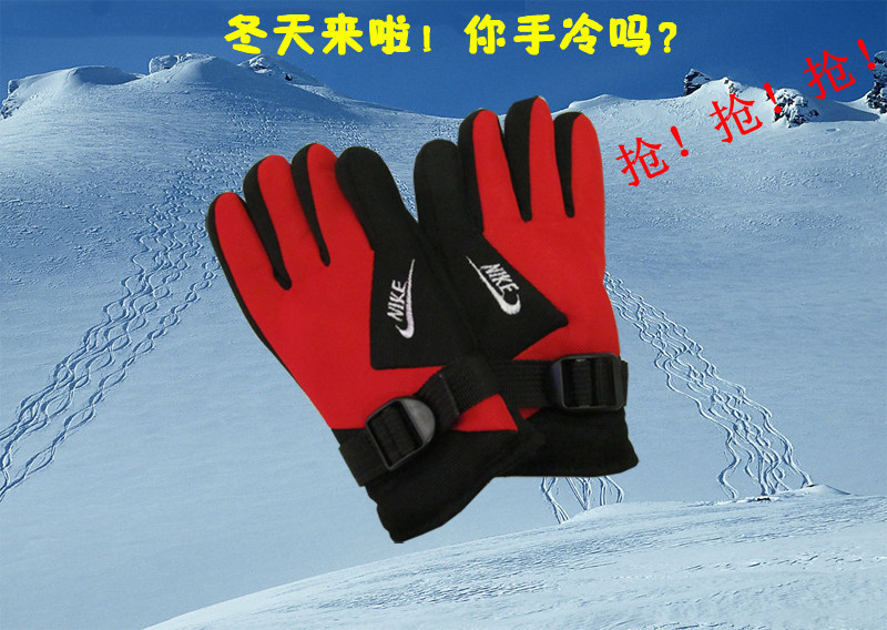 New arrival male double layer thickening thermal leather gloves winter motorcycle gloves cold