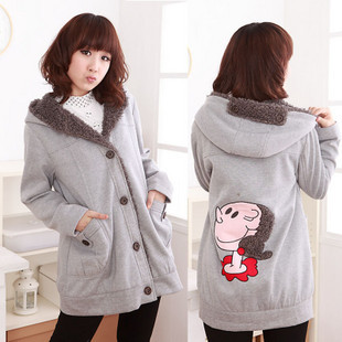 New arrival maternity autumn and winter outerwear sweet hooded autumn and winter wadded jacket maternity outerwear maternity