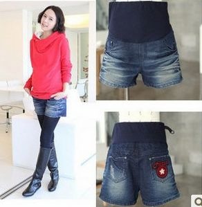 New arrival maternity clothing spring and autumn plus size maternity denim shorts autumn and winter belly pants maternity pants