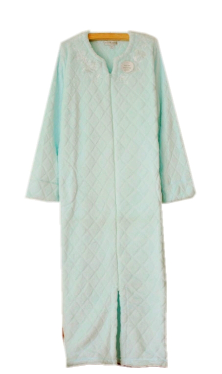 New arrival noble embroidery women's long design soft coral fleece robe bathrobes plus size available