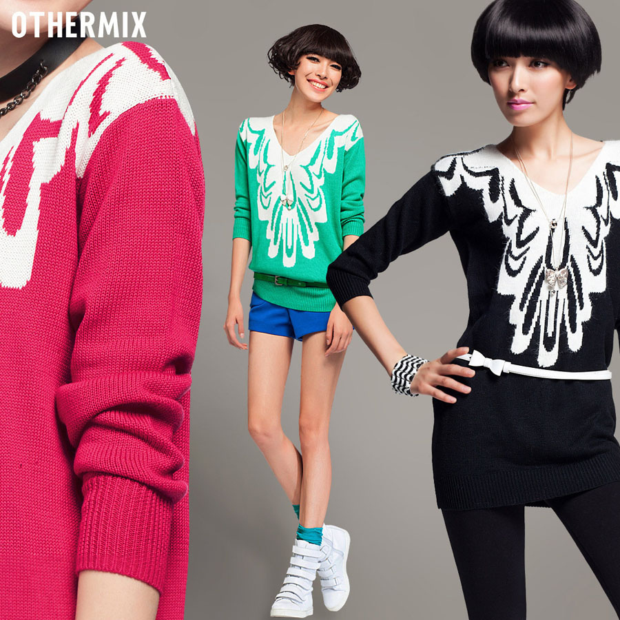 New arrival Othermix long-sleeve slim butterfly wool sweater 12mm024009f