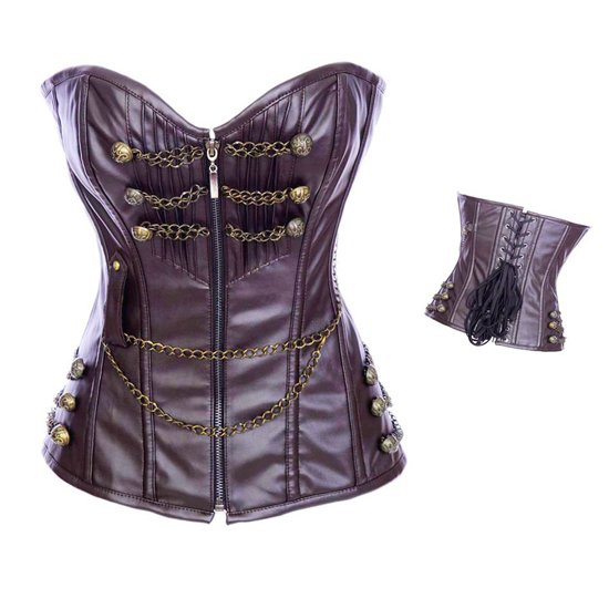 New arrival overbust corset with chain Free Shipping - 2854