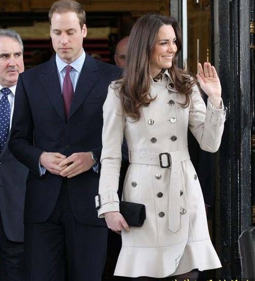 New Arrival Princess Kate Style Ivory Wool Trench Coat - Real Photoes!