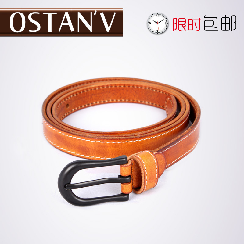 New arrival reminisced first layer of cowhide strap female casual genuine leather thin belt fashion vintage