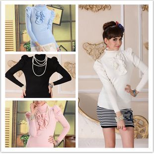 new arrival ruffle puff sleeve princess sweaters turtleneck ladies' sweater women clothes fashion clothing