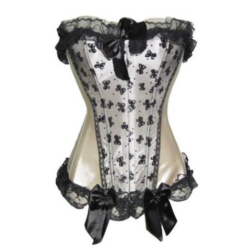 New arrival ,sexy apricot lace up boned with black lace overlay lace up corset bustier body shaper dropship S-2XL