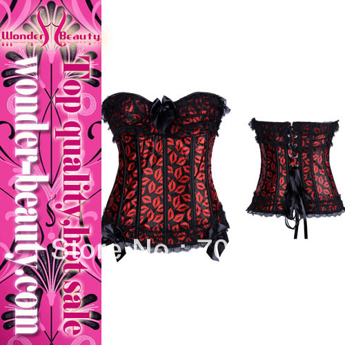 New Arrival Sexy Pattern Corsets Red Strapless Corsets