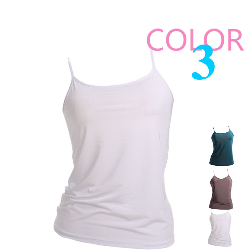 New arrival sexy silky quality solid color women's spaghetti strap small vest